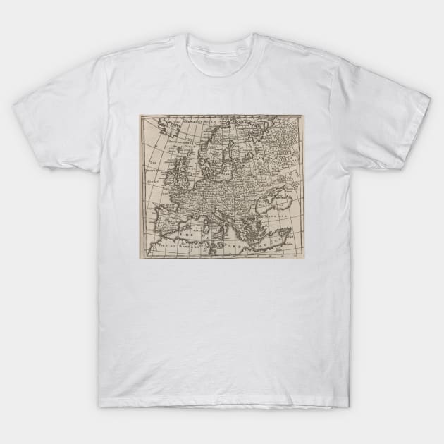 Vintage Map of Europe (1701) T-Shirt by Bravuramedia